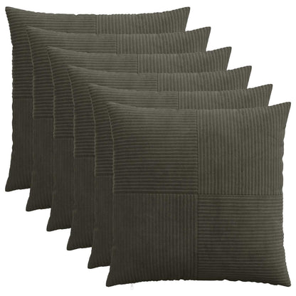 Cushion Cover 6 pcs ALMELO Anthracite 60 x 60 cm Corduroy