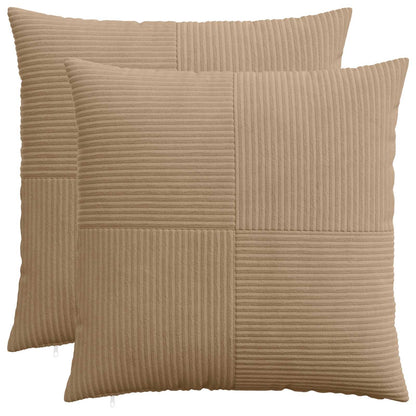 Cushion Cover 2 pcs ALMELO Brown 60 x 60 cm Corduroy