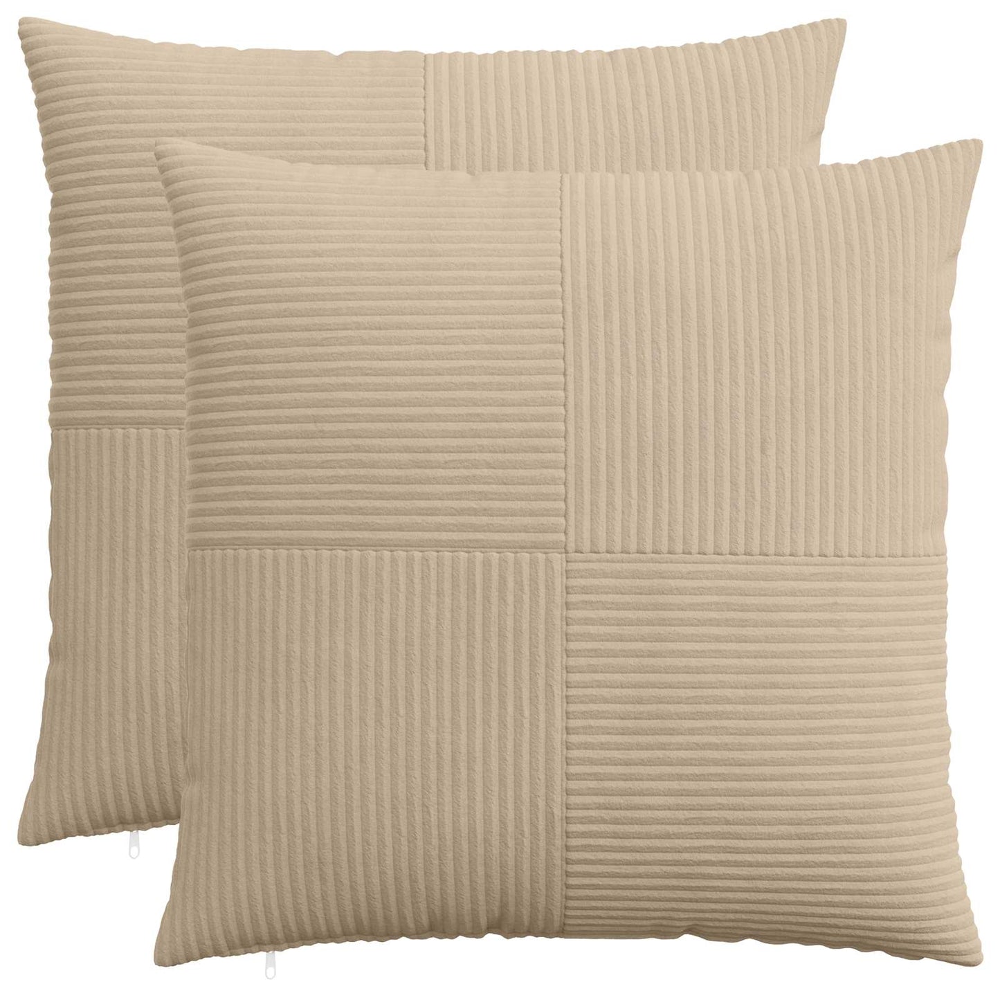 Cushion Cover 2 pcs ALMELO Taupe 60 x 60 cm Corduroy