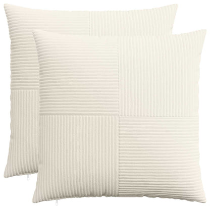 Cushion Cover 2 pcs ALMELO Cream 65 x 65 cm Corduroy