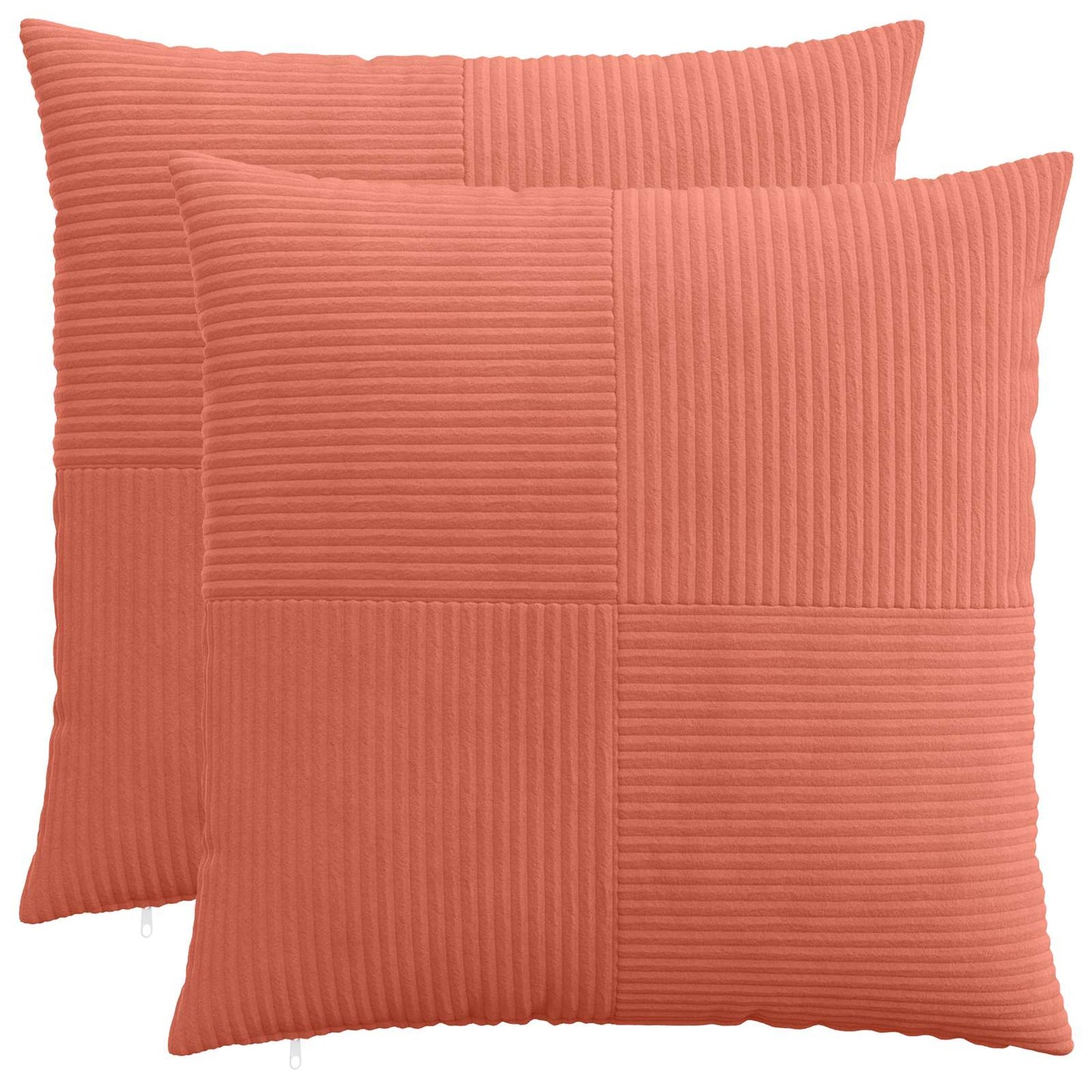 Cushion Cover 2 pcs ALMELO Red Orange 65 x 65 cm Corduroy