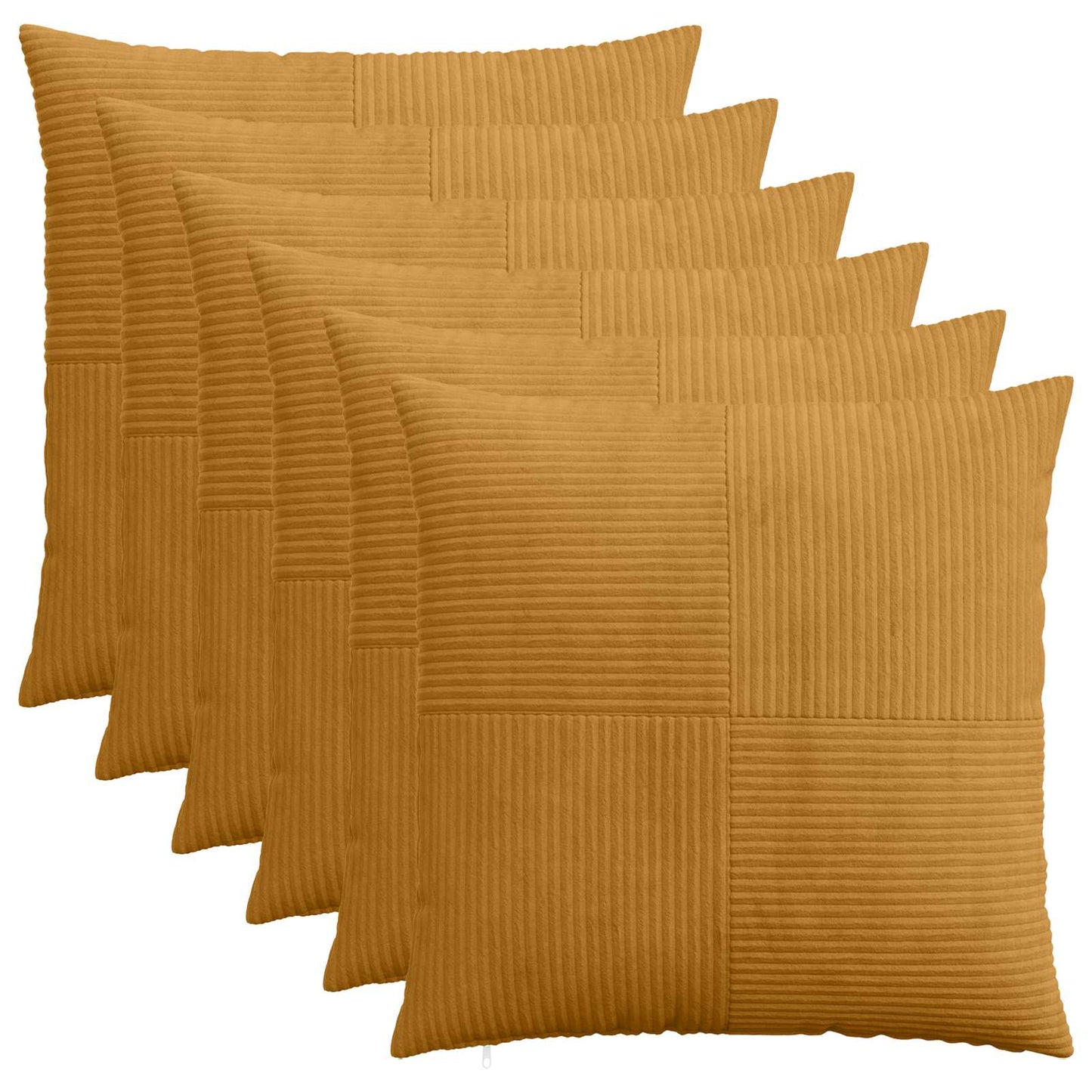 Cushion Cover 6 pcs ALMELO Yellow 65 x 65 cm Corduroy