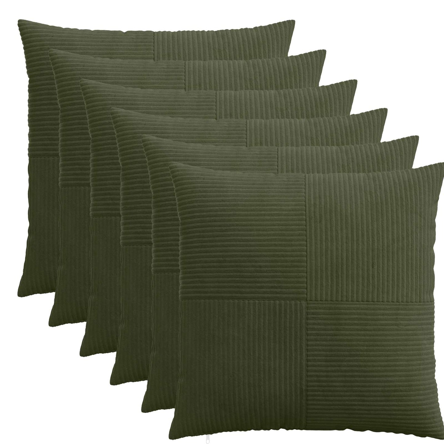Cushion Cover 6 pcs ALMELO Green 65 x 65 cm Corduroy