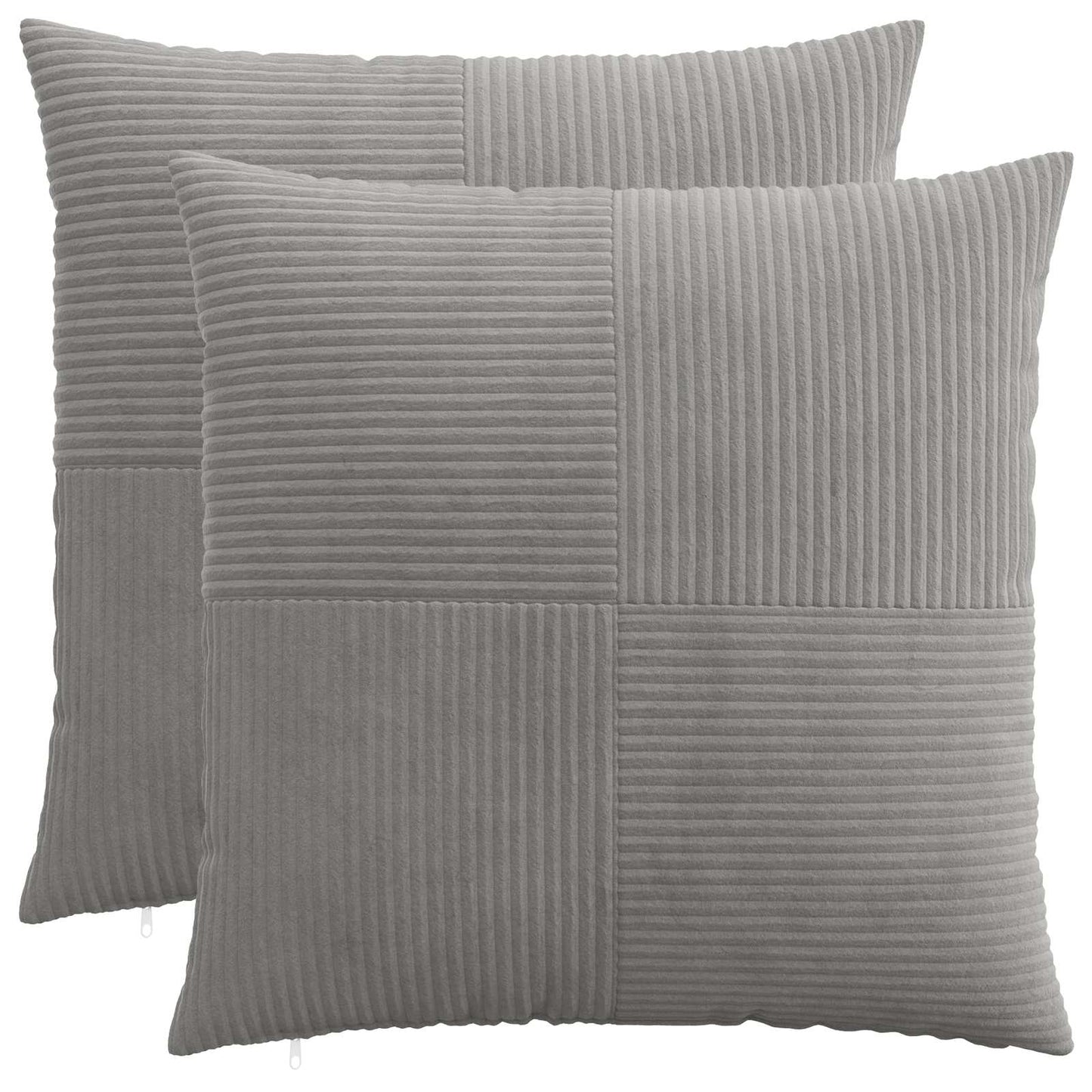 Cushion Cover 2 pcs ALMELO Light Grey 70 x 70 cm Corduroy