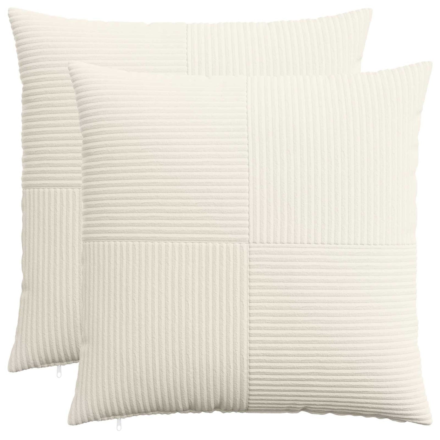 Cushion Cover 2 pcs ALMELO Cream 70 x 70 cm Corduroy