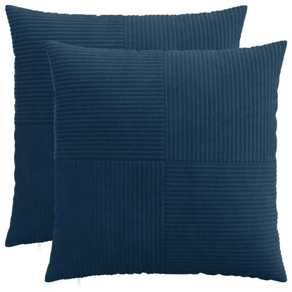 Cushion Cover 2 pcs ALMELO Navy Blue 70 x 70 cm Corduroy