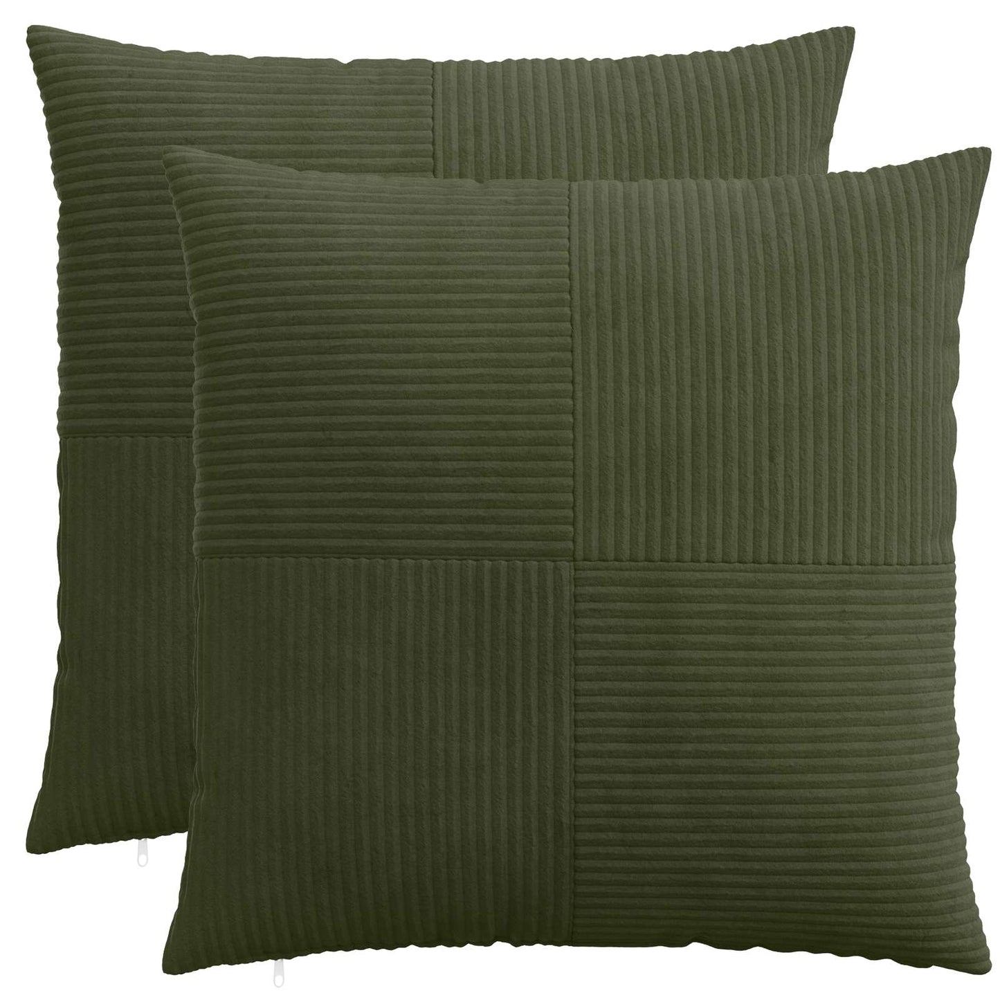 Cushion Cover 2 pcs ALMELO Green 70 x 70 cm Corduroy
