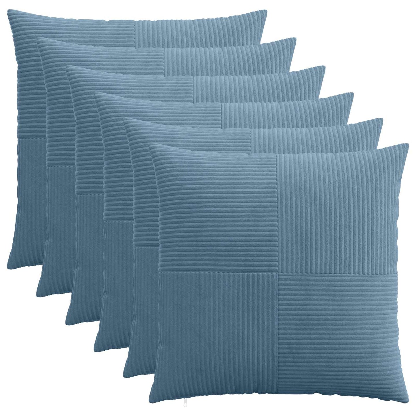 Cushion Cover 6 pcs ALMELO Blue 80 x 80 cm Corduroy