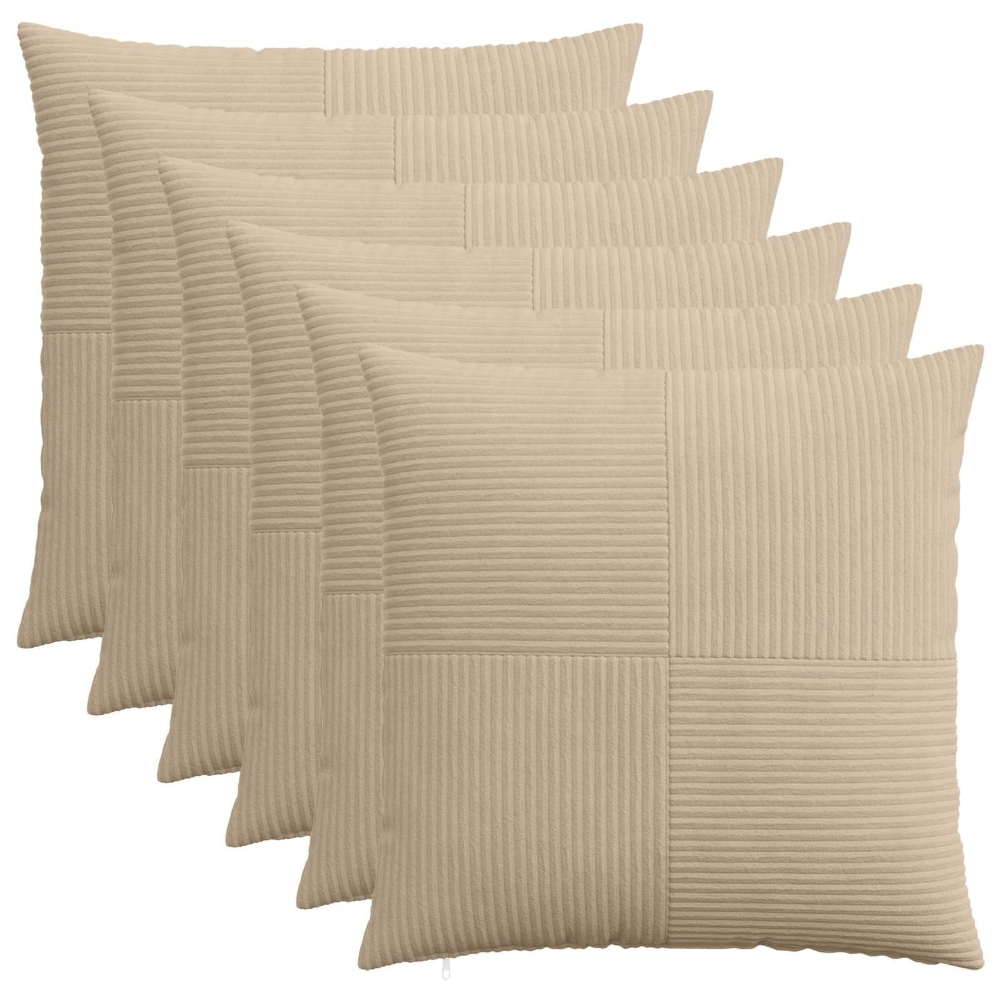 Cushion Cover 6 pcs ALMELO Taupe 80 x 80 cm Corduroy