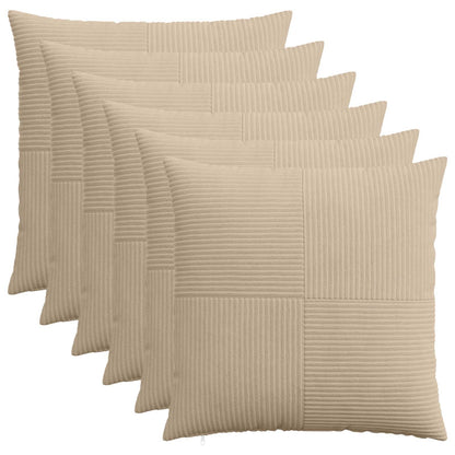 Cushion Cover 6 pcs ALMELO Taupe 80 x 80 cm Corduroy