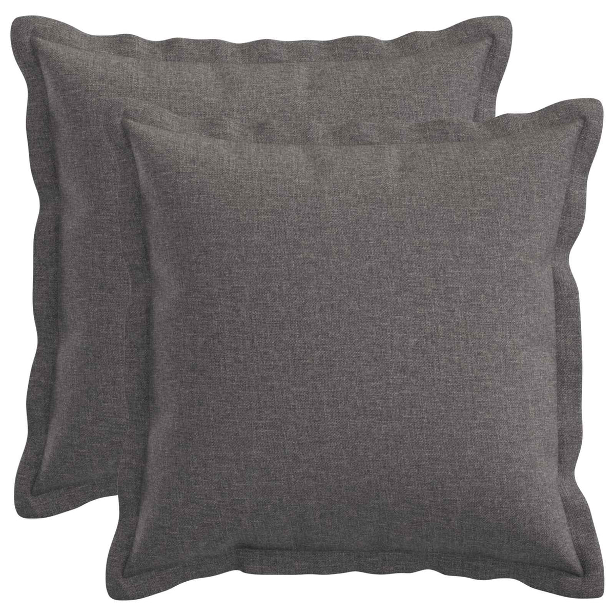 Cushion Cover 2 pcs HOUTEN Light Grey 30 x 30 cm Faux Linen