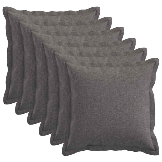 Cushion Cover 6 pcs HOUTEN Light Grey 30 x 30 cm Faux Linen