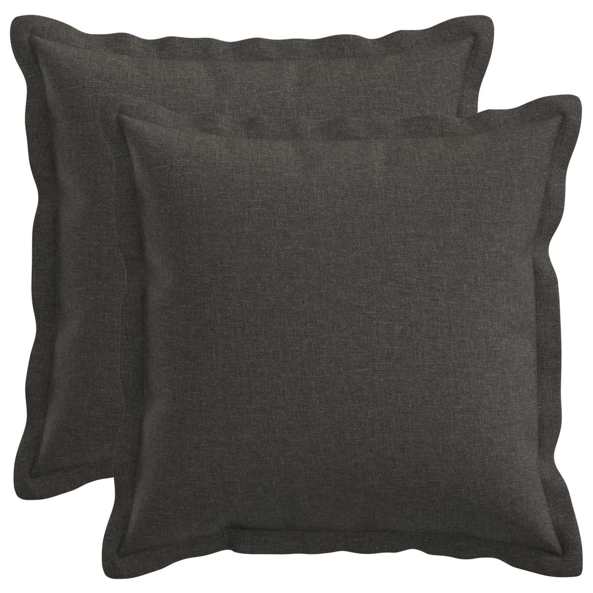 Cushion Cover 2 pcs HOUTEN Dark Grey 30 x 30 cm Faux Linen