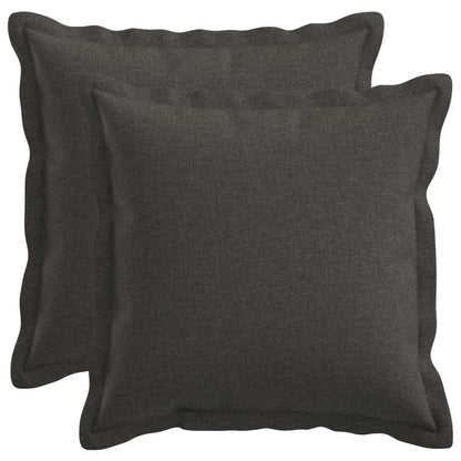 Cushion Cover 2 pcs HOUTEN Dark Grey 30 x 30 cm Faux Linen