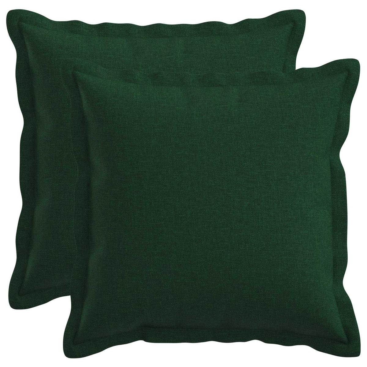 Cushion Cover 2 pcs HOUTEN Dark Green 30 x 30 cm Faux Linen