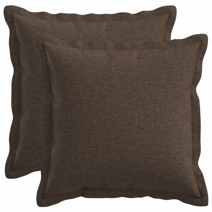 Cushion Cover 2 pcs HOUTEN Taupe 30 x 30 cm Faux Linen