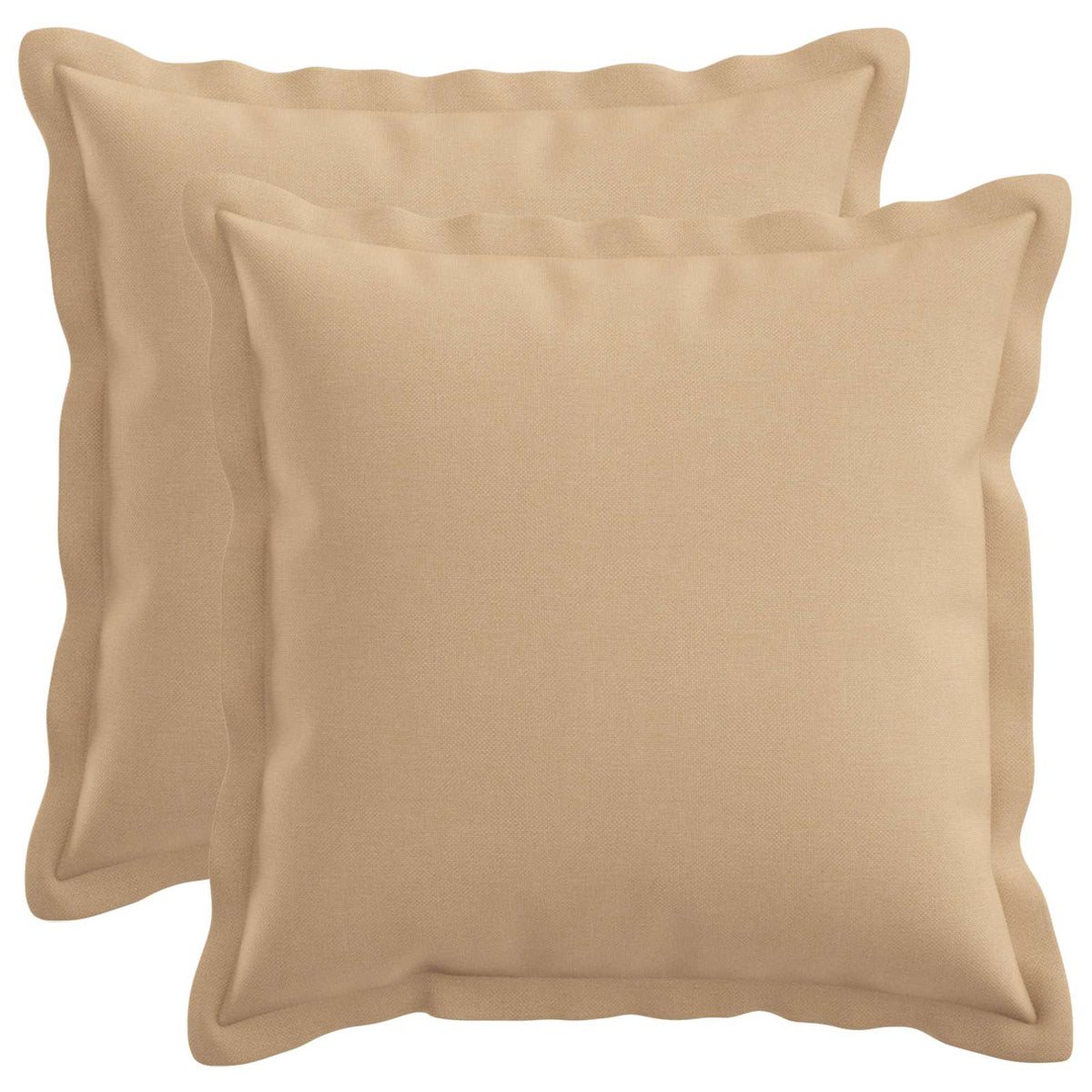 Cushion Cover 2 pcs HOUTEN Cream 30 x 30 cm Faux Linen