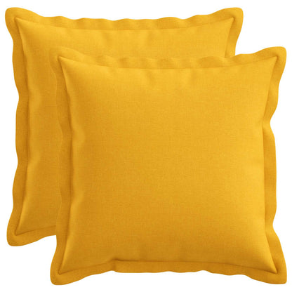 Cushion Cover 2 pcs HOUTEN Light Yellow 30 x 30 cm Faux Linen