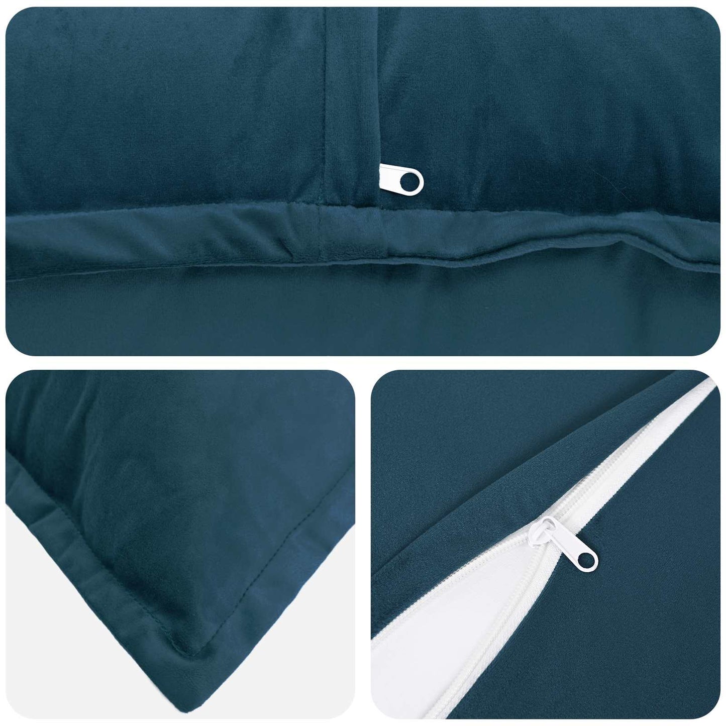 Cushion Cover 2 pcs HOUTEN Blue 30 x 30 cm Velvet