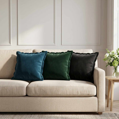 Cushion Cover 6 pcs HOUTEN Dark Green 35 x 35 cm Velvet