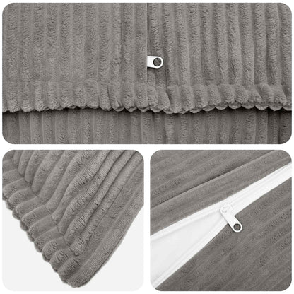 Cushion Cover 2 pcs HOUTEN Light Grey 30 x 30 cm Corduroy