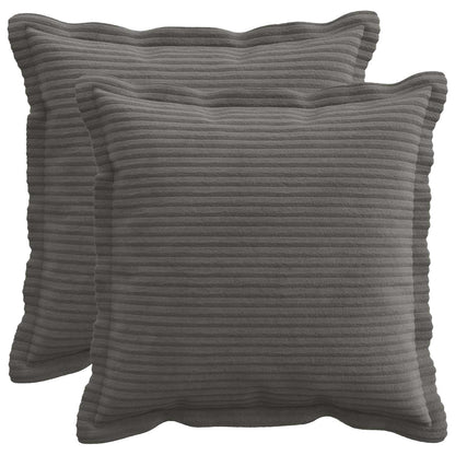 Cushion Cover 2 pcs HOUTEN Dark Grey 30 x 30 cm Corduroy
