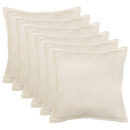 Cushion Cover 6 pcs HOUTEN Cream 30 x 30 cm Bouclé