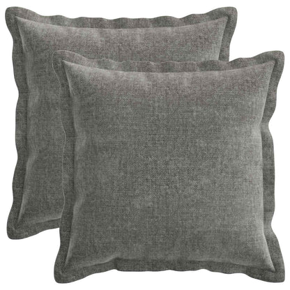 Cushion Cover 2 pcs HOUTEN Dark Grey 30 x 30 cm Chenille Fabric