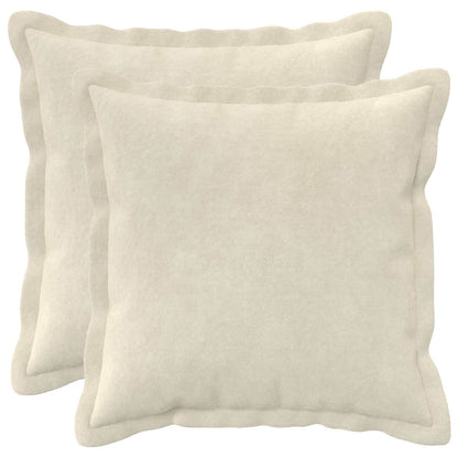 Cushion Cover 2 pcs HOUTEN Cream 30 x 30 cm Microfiber Fleece