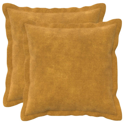 Cushion Cover 2 pcs HOUTEN Yellow 30 x 30 cm Microfiber Fleece