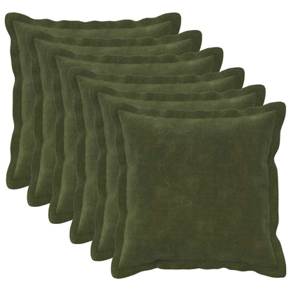 Cushion Cover 6 pcs HOUTEN Green 30 x 30 cm Microfiber Fleece