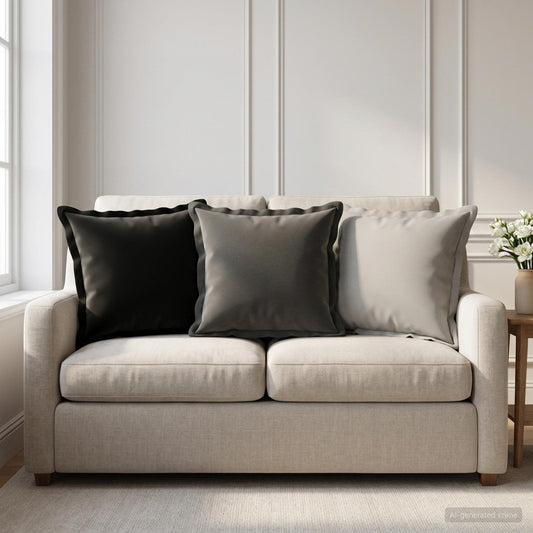 Cushion with Pillow HOUTEN 6 pcs Anthracite Polyester
