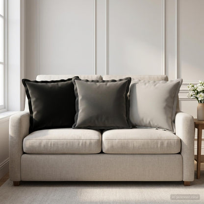Cushion Cover 2 pcs HOUTEN Anthracite 40 x 40 cm Polyester