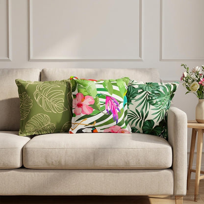 Cushion Cover 2 pcs HOUTEN Leaf Pattern 40 x 40 cm Polyester