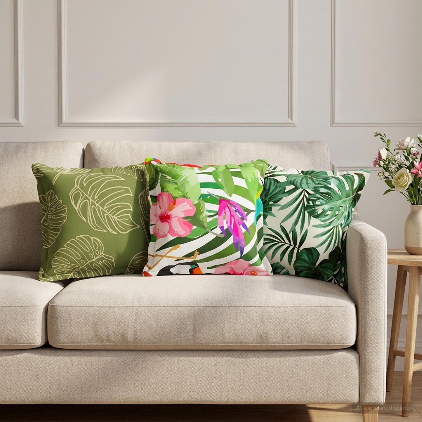 Cushion Cover 2 pcs HOUTEN Multicolour 30 x 30 cm Polyester