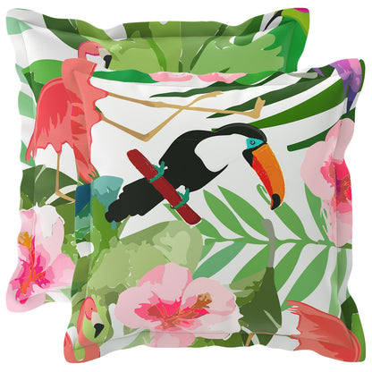 Cushion Cover 2 pcs HOUTEN Multicolour 30 x 30 cm Polyester