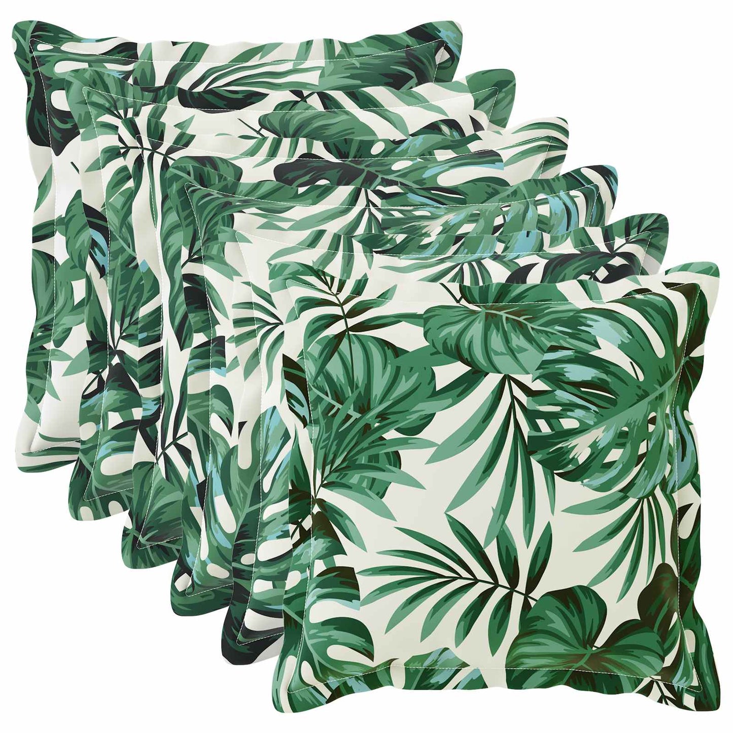 Cushion Cover 6 pcs HOUTEN Leaf Pattern 30 x 30 cm Polyester