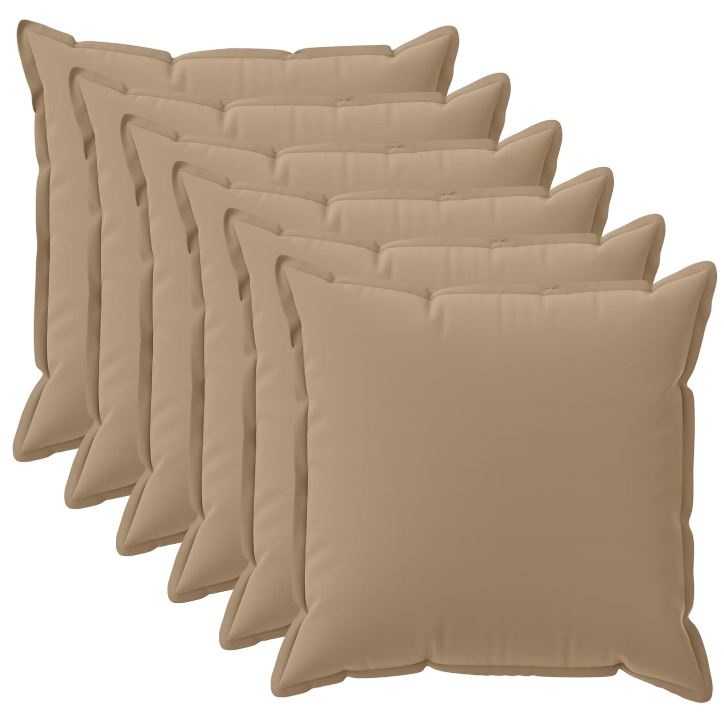 Cushion Cover 6 pcs HOUTEN Taupe 30 x 30 cm Polyester