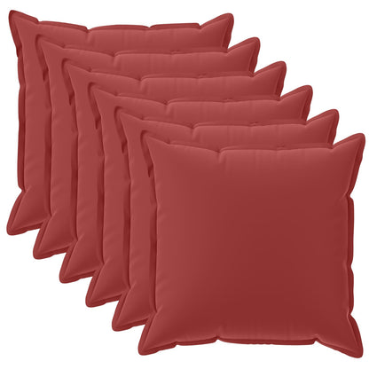 Cushion Cover 6 pcs HOUTEN Wine Red 30 x 30 cm Polyester