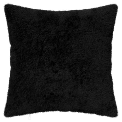 Cushion Cover 6 pcs HOUTEN Black 30 x 30 cm Faux Rabbit Fur