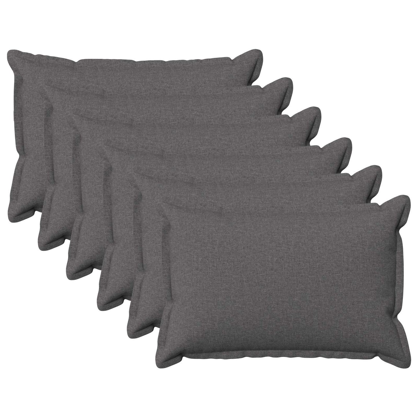 Cushion Cover 6 pcs HOUTEN Light Grey 30 x 50 cm Faux Linen