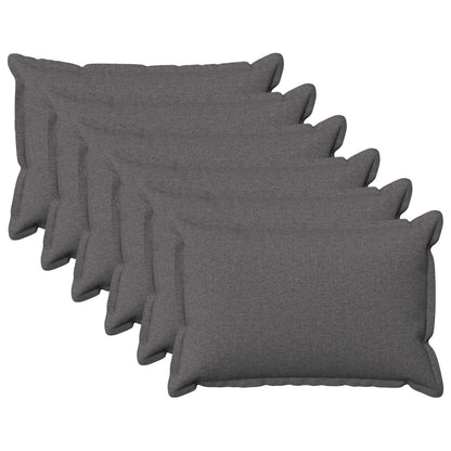Cushion Cover 6 pcs HOUTEN Light Grey 30 x 50 cm Faux Linen