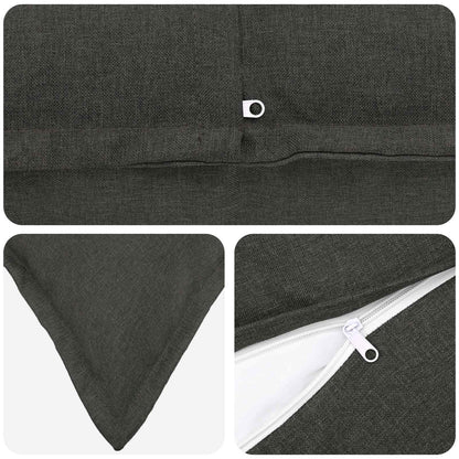 Cushion Cover 2 pcs HOUTEN Dark Grey 30 x 50 cm Faux Linen