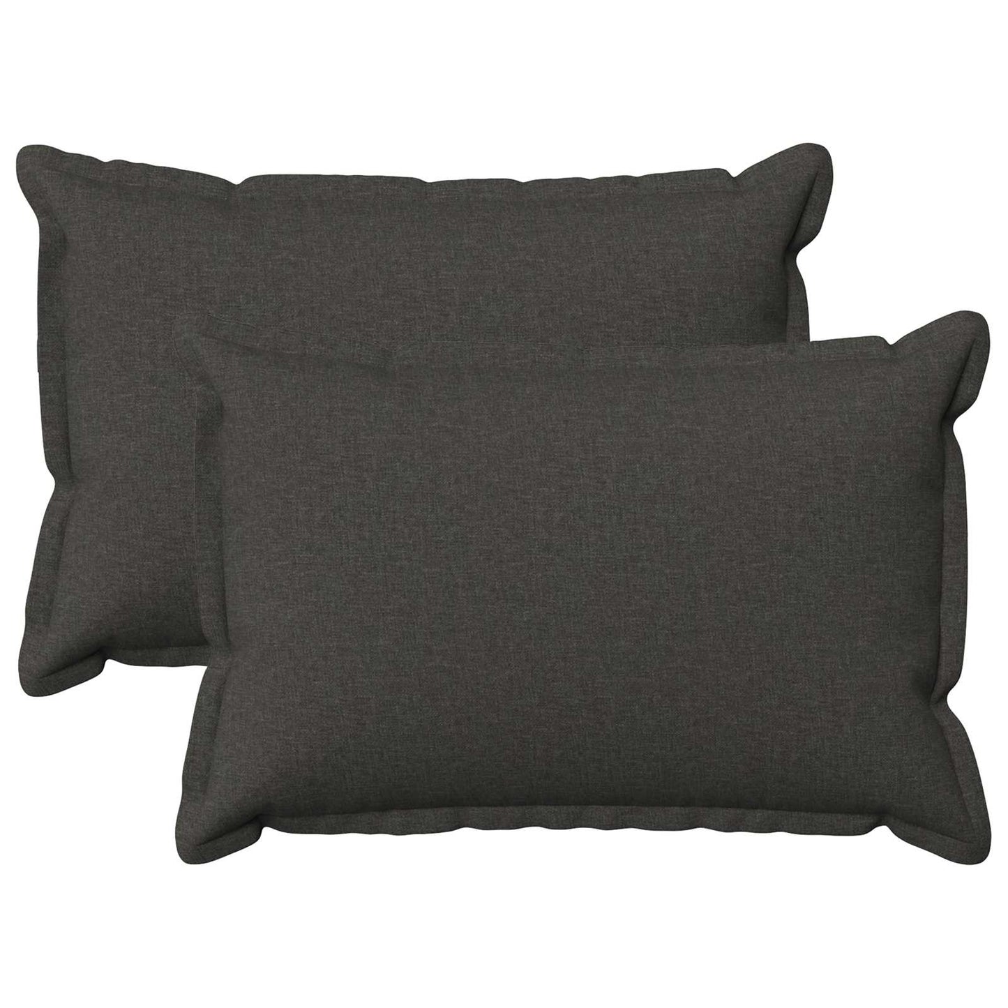Cushion Cover 2 pcs HOUTEN Dark Grey 30 x 50 cm Faux Linen