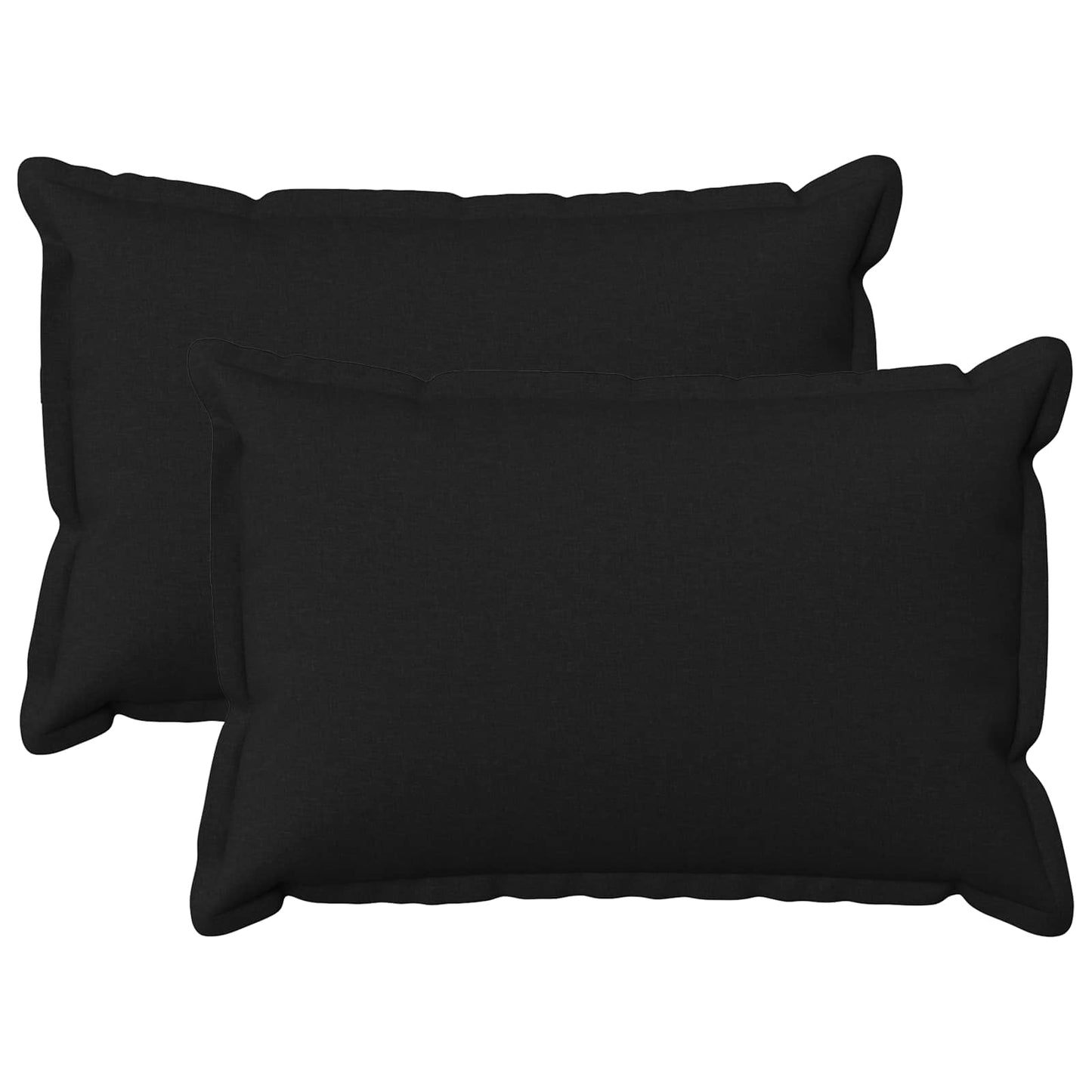 Cushion Cover 2 pcs HOUTEN Black 30 x 50 cm Faux Linen