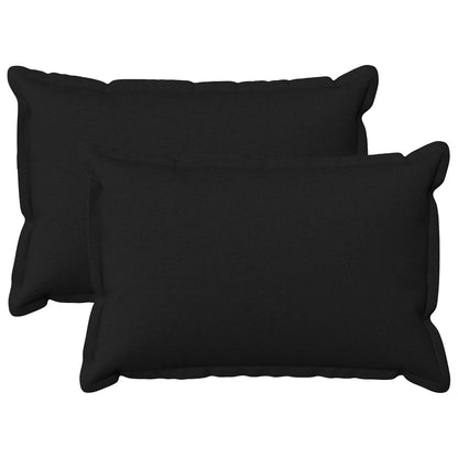 Cushion Cover 2 pcs HOUTEN Black 30 x 50 cm Faux Linen