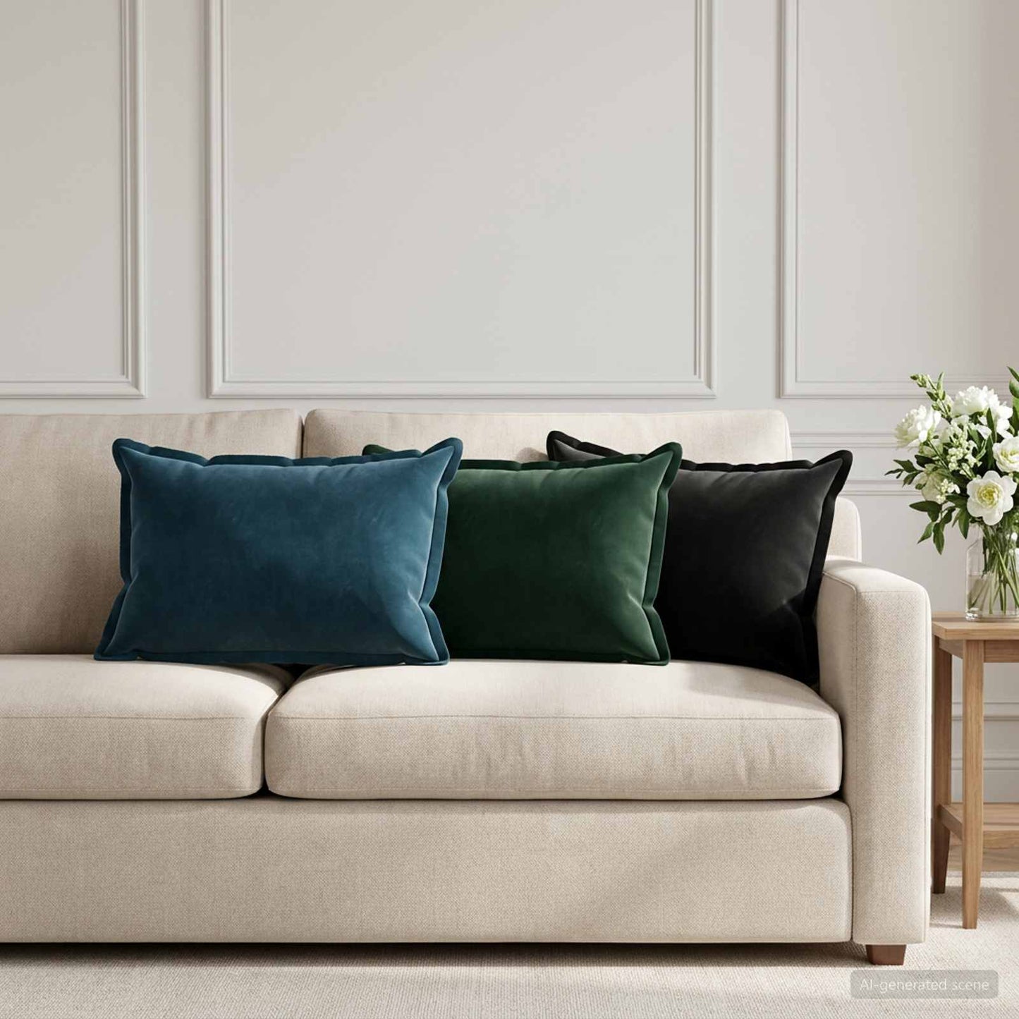 Cushion Cover 2 pcs HOUTEN Blue 40 x 60 cm Velvet