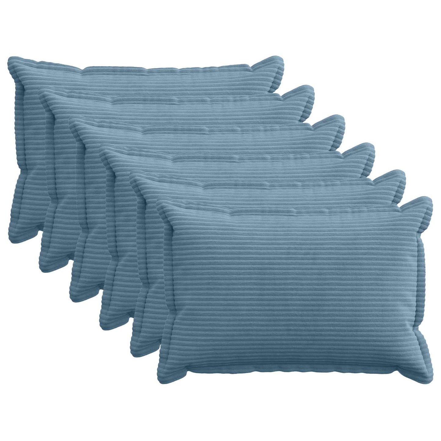 Cushion Cover 6 pcs HOUTEN Blue 30 x 50 cm Corduroy
