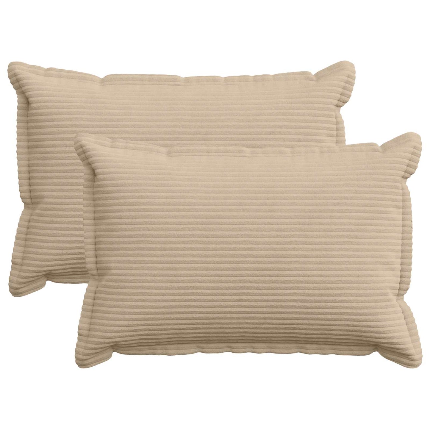 Cushion Cover 2 pcs HOUTEN Taupe 30 x 50 cm Corduroy