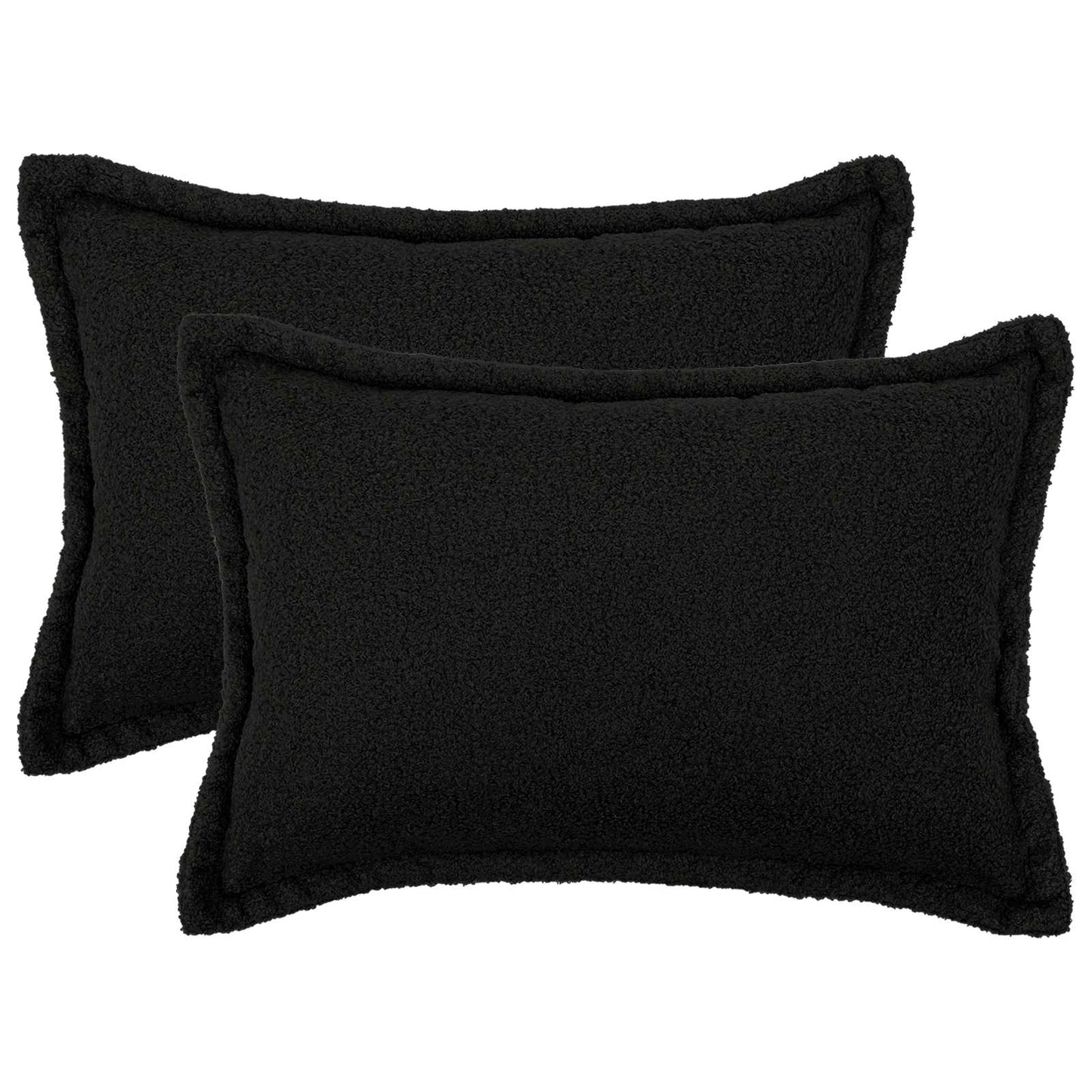Cushion Cover 2 pcs HOUTEN Black 30 x 50 cm Bouclé